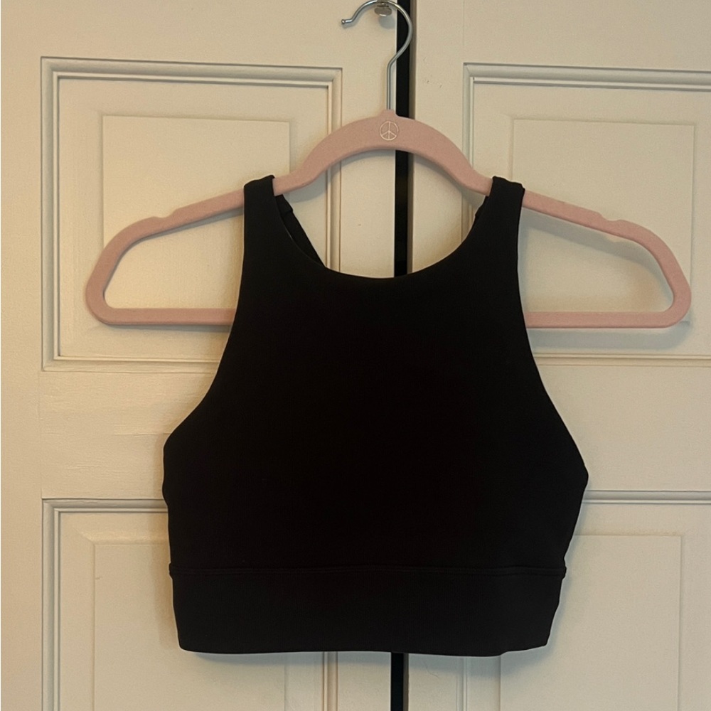 Black Athletic Crop Top /Sports Bra longline